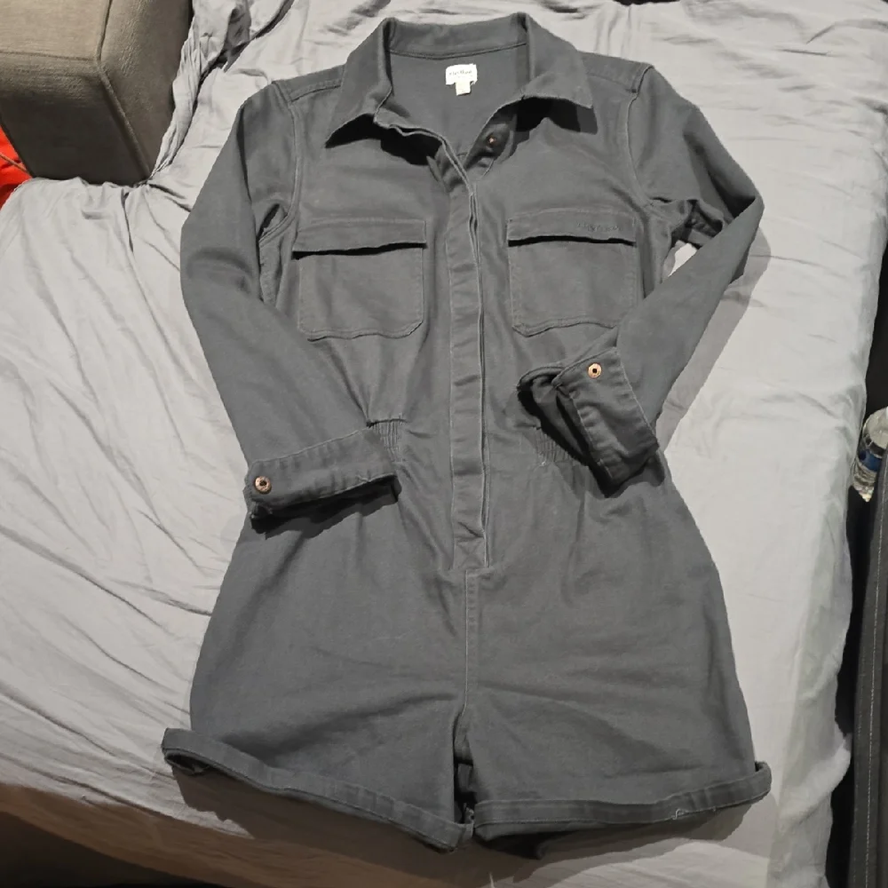 Rhythm Gray Long-Sleeve Romper - Picture 2 of 10